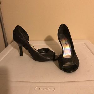 Black Glitter High Heels